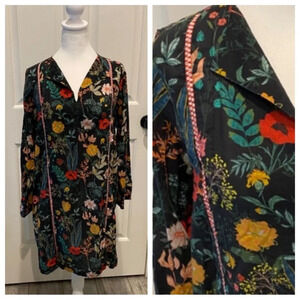 Sapphire Mini Dress boho Multicolor black floral 16777